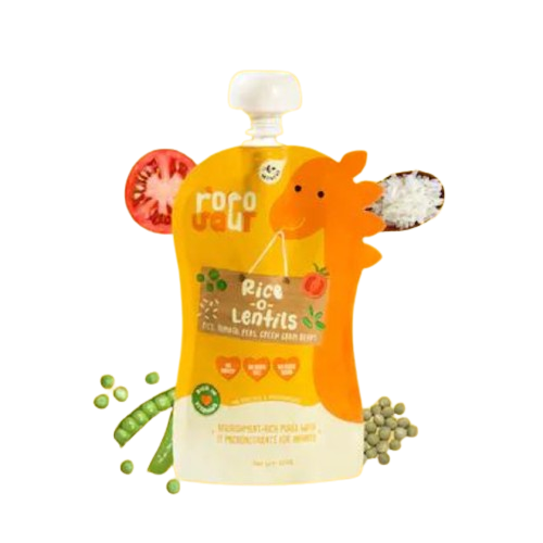 Rorosaur Baby Puree made with Rice, Moong Dal, Tomatoes, Ghee